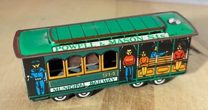Vintage Tin Litho Trolley Cable Car Powell & Mason Sts King Japan 3.5" - Picture 1 of 7