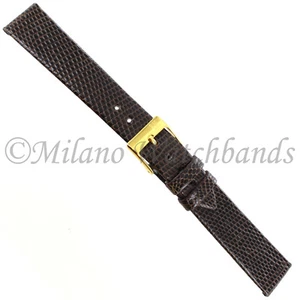 16mm Morellato Brown Genuine Lizard Flat Unstitched Watch Band Short 117 - Picture 1 of 4