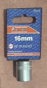 Enchufe métrico cuadrado poco profundo estándar de 3/8" 16 mm cromo vanadio genuino - Imagen 1 de 2