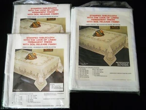 Vintage TOBIN gestempelt Tischdecke 60" x 104" gestempelt Tischdecke Kit/CAMELOT/NEU - Bild 1 von 10