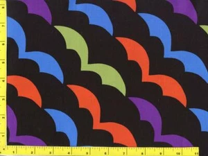 Big Orange Blue Purple Green Bats on Black Half Yard CHABAT09950 - Bild 1 von 1