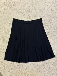 EILEEN FISHER Petite PM M PETITE SKIRT PLEATED POCKETS Rayon Lycra BLACK Z21 - Picture 1 of 6