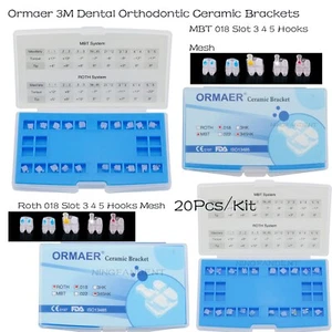 ORMAER 3M Soportes de Ortodoncia Dental Cerámica Roth MBT 018 Ranura 3 4 5 Ganchos Malla - Imagen 1 de 38