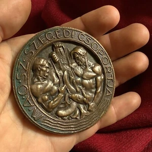 Muscle macho bigote pez antiguo fotografía artística premio medalla de bronce placa - Imagen 1 de 6