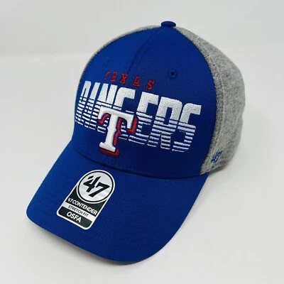 ‘47 Brand MLB Texas Rangers Baseball Hat Cap Stretch Fit OSFA Blue Gray NEW - Image 1 of 4