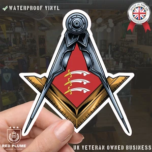Essex Masonic Sticker Square & Compass Union Vinyl Decal - Picture 1 of 10