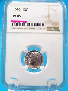 1959 SILBER ROOSEVELT GROSCHEN NGC MS 69 (BT661) - Bild 1 von 4