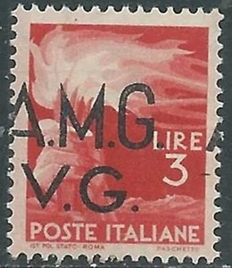 1945 TRIESTE AMG VG EFFIGIE 3 LIRE VARIETà SOPRASTAMPA SPOSTATA MNH ** - UR45-7 - Picture 1 of 1
