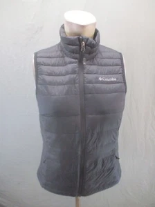 Columbia OMNI-HEAT TurboDown Size M Womens Black Full Zip Down Puffer Vest 937 - Picture 1 of 13