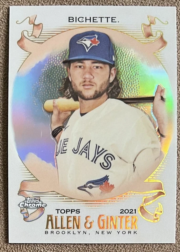 2021 Topps Allen & Ginter Chrome Refractor Bo Bichette Toronto Blue Jays #61 - Image 1 of 2