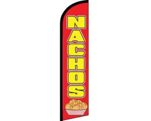 Nachos Red / Yellow Windless Banner Advertising Marketing Flag - Picture 1 of 1