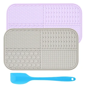 Licking Mat for Dogs and Cats 2 Pack with Suction Cups for Pet Anxiety Relief - Picture 1 of 14