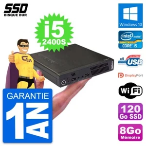 Ultra Mini PC Lenovo M72e Tiny Usff i5-2400S RAM 8Go SSD 120Go Windows 10 Wifi - Foto 1 di 7