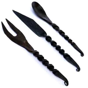 Medieval Feasting 3 Piece Set - Hand Forged NIB - Picture 1 of 2