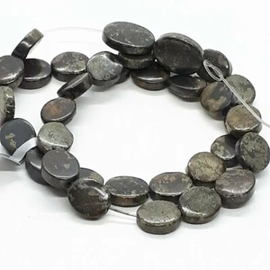 Gemstone straight sided oval beads 12 x 9mm, loose strung, total length 39cms - Picture 1 of 8
