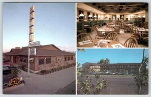 1970's ROOSEVELT UTAH FRONTIER MOTEL GRILL RESTAURANT 3 VIEWS VINTAGE POSTCARD - Picture 1 of 2