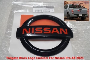1PC BLACK TAILGATE LOGO EMBLEM FOR NAVARA PRO 4X NP300 D23 M/C 2022 - Picture 1 of 6