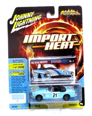 Johnny Lightning Street Freaks Import Heat 1963 MG MGB metal/metal azul cielo Foto 1 de 4