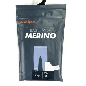 Macpac Baby Leggings Geothermal Base Layer Long Merino Wool Blue Size 00 - Picture 1 of 5