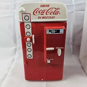 Vintage Coca Cola Cookie Jar Gibson Ceramic Soda Vending Machine - With Box - Picture 1 of 10