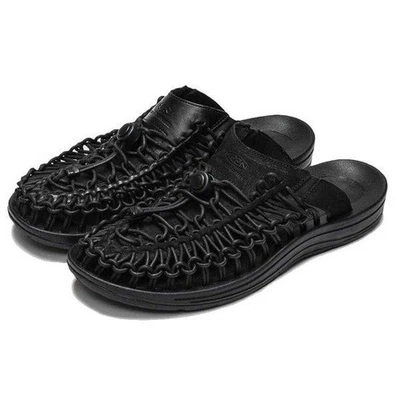 Sandalias Keen Mujer Talla 8.5 Uneek Cuero Premium Slide Triple Negro 1024904 Foto 1 de 4