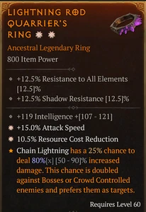 💥DIABLO 4💥SEASON 10💥Ring💥2GA Attack Speed + Resource Cost Reduction + Int - Picture 1 of 1