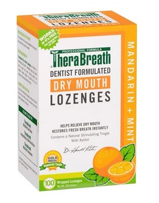 Dry Mouth Lozenges with Zinc, 100 Lozenges, Mandarin Mint, 100 Count (Pack of 2) - image 1 of 2