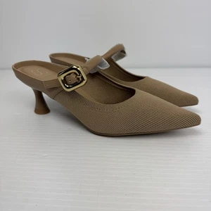 Cosy Island spitz zulaufende Absätze beige hellbraun GraceLithe Slipper goldene Schnalle Größe 5 - Bild 1 von 21