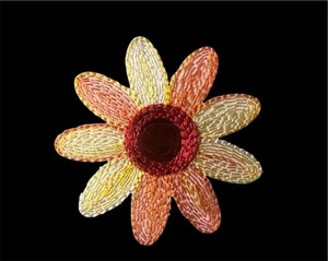 FLOWER IRON ON APPLIQUE 2 +1/4 inch - Picture 1 of 3