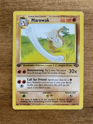 Pokémon TCG - 1st Edition Marowak 39/64 - Jungle Regular MP - WOTC Vintage 1999 - Image 1 of 4