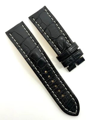 Correa de reloj Breitling 22 mm x 20 mm cocodrilo negro 1018P auténtica OEM Foto 1 de 4