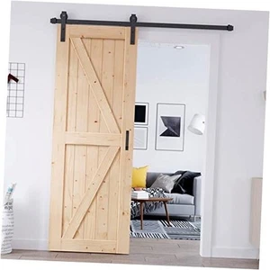 30in x 84in Sliding Barn Door with 5FT Barn Door Hardware Kit & Handle - Picture 1 of 7