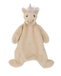Mon Ami Einhorn Kuscheldecke Plüsch super weich Lovey Baby Sicherheitsdecke hellbraun - Bild 1 von 10