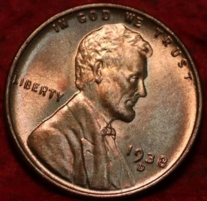Uncirculated Red 1938-D Denver Mint Copper Lincoln Wheat Cent - Picture 1 of 2