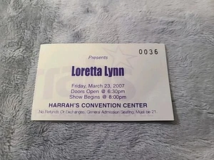 Loretta Lynn Concert Ticket 3-23-07 Harrahs - Picture 1 of 9