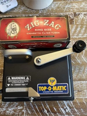 Top-O-Matic Cigarette Rolling Machine W/ Zig-Zag-Cigarette filter Tubes Works - Image 1 of 4