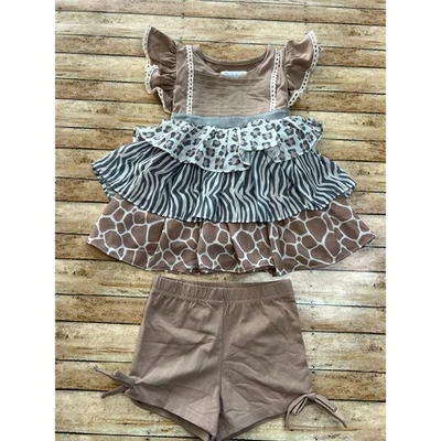 Evie's Closet Safari Dreamer Tunic Dress with Shorts 3T NEW - Image 1 of 3