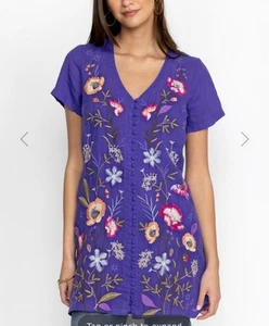 Johnny Was Workshop Kleid blau Nila leicht luftig Boho Chic Gr. XXS - Bild 1 von 18