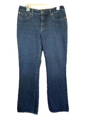 Pure Color Luxury Vogue Denim Jeans Copper Coin Buttons Blue Boot Cut Size 31 - Image 1 of 4