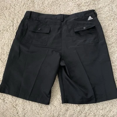 Adidas Shorts Mens Size 38 Climalite Golf Black Flat Front Lightweight Pockets - Image 1 of 4