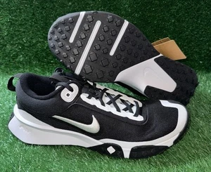 Nike Air Diamond Varsity Turf Baseball Shoes Cleats Black White Size 11 DZ0502 - Picture 1 of 6