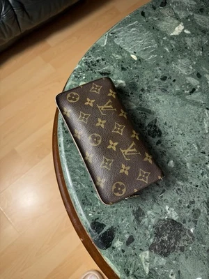 Louis Vuitton Geldbeutel Geldbörse Braun Leder Monogramm Authentisch Damen Zip - Bild 1 von 4