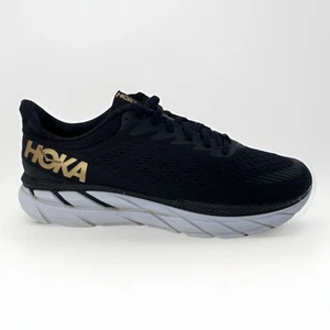 Hoka One One Clifton 7 Damen-Laufschuhe Walking Größe 9,5 schwarz weiß goldfarben (O) " - Bild 1 von 19