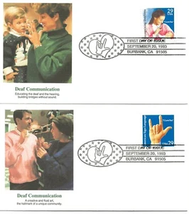 US Scott #2783-84, First Day Covers 9/20/93 Burbank Single Sign Language - Picture 1 of 1