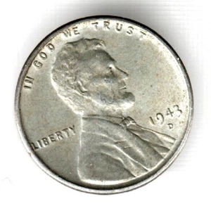 US 1943 D Steel Error Penny, Pristine Condition, L in LIBERTY touching Rim, WOW - Picture 1 of 2