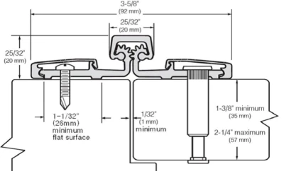 FULL SURFACE BI-FOLDING HEAVY DUTY GEARED HINGE COMERCIAL GRADE 83" DARK BRONZE - Image 1 of 2