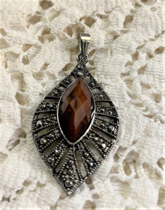 brown Pendant ONLY Tibetan Silver Jewelry - Picture 1 of 1