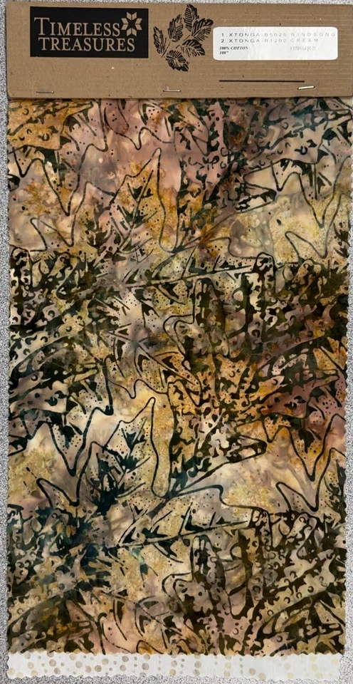 #BATS-2AA Timeless Treasures - 2 Batik samples/remnants - 100% cotton - Image 1 of 1