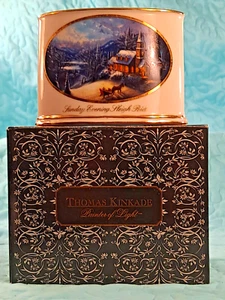 Candelabro votivo Thomas Kinkade pintor de luz nuevo en caja porcelana de Navidad - Imagen 1 de 12
