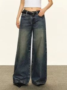 Ariseism Vintage water-washed denim women's summer slim-fit casual long pants - Picture 1 of 2